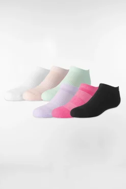 FWD Girls' No Show Mesh Socks 6 pack