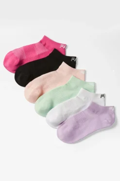 FWD Girls' No Show Mesh Socks 6 pack