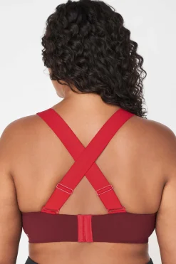 Push FWD Women's Plus Multi-Strap Sports Bra, Medium Impact, Removable Pads